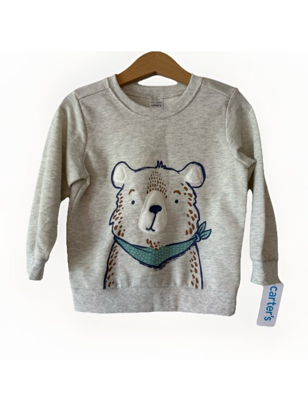 CARTER'S Bear Sweatshirt Pullover Crewneck Unisex 24 Month Soft Cotton Blend NWT